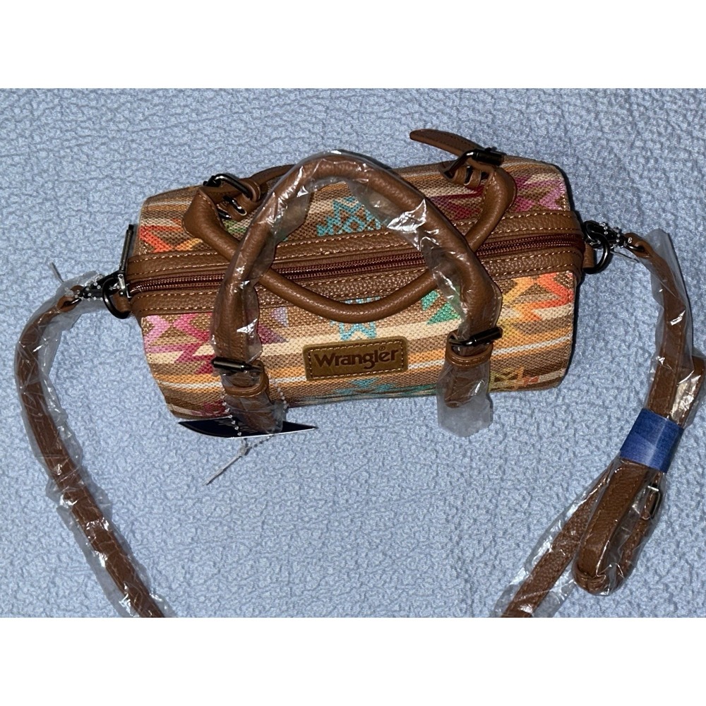 Wrangler Western Geometric Multicolor Satchel Bag with Detachable Strap
